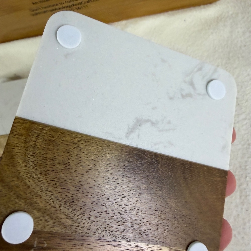 Rose Gold Cocktail Shaker Bar Set w/ Bamboo Stand, Strainer & 4 Coasters - Picture 8 of 10